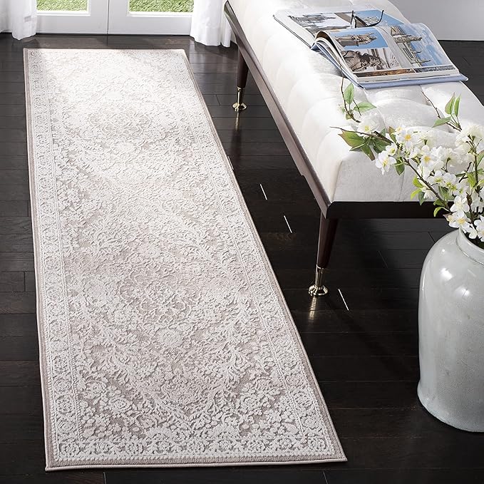 SAFAVIEH Reflection Collection Runner Rug - 2'3" x 16', Beige & Cream, Non-Shedding & Easy Cleaning, Ideal for Living Room, Dining, Bedroom (RFT668A)
