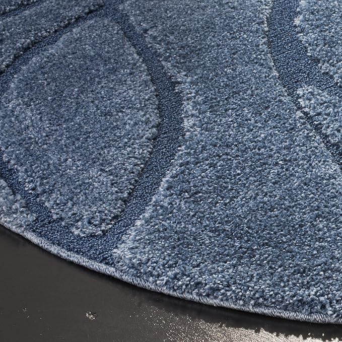 SAFAVIEH Florida Shag Collection Area Rug - 10' Round, Light Blue & Blue, Non-Shedding, 1.2-inch Thick, Ideal for Living Room, Bedroom, Home Office, Dining Space (SG471-6065-10R)