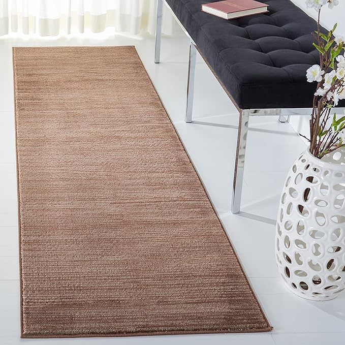SAFAVIEH Vision Collection Runner Rug - 2'2" x 8', Brown, Modern Ombre Design, Non-Shedding & Easy to Clean, Ideal for Entryway, Foyer, Bedroom, Hallway (VSN606E)