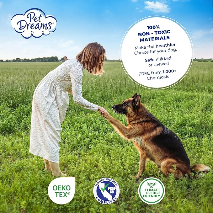 Pet Dreams Dog Crate Pad - Washable Kennel Mat, Crate Pads for Dog Cages, Non-Toxic, Flat Indoor Cat Bed, Fits iCrate 18, 24, 30, 36, 42, 48 Inches (Ivory, Large, 36")