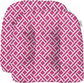 RSH DECOR: Tufted U-Shape Wicker Seat Cushions Set of 2 | 19” x 19” | All-Weather Spun Fabric | Water-Resistant | Outdoor Chair Cushions for Patio Furniture | Midnight Melody Pink