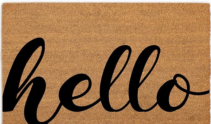 Coir Door Mats 17" X 30", Non-Slip Sturdy, PVC Backed Heavy Duty, Easy to Clean, Ideal for Door Entrance, Patio, Porch, Backyard, Garages, Drop-in to say a Hello!