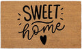 Coir Door Mats 17" X 30", Non-Slip Sturdy, PVC Backed Heavy Duty, Easy to Clean, Ideal for Door Entrance, Patio, Porch, Backyard, Garages, Sweet Home with Hearts