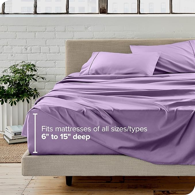 Bare Home Twin XL Sheet Set - College Dorm Size - Luxury 1800 Ultra-Soft Microfiber Twin Extra Long Bed Sheets - Deep Pockets - Easy Fit - Extra Soft - 3 Piece Set - Bed Sheets (Twin XL, Lavender)