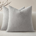 a moment Pack of 2 Decorative Chenille Throw Pillow Covers with Twill Cushion Covers for Sofa Living Room Couch Bed 20x20 Inch Grey