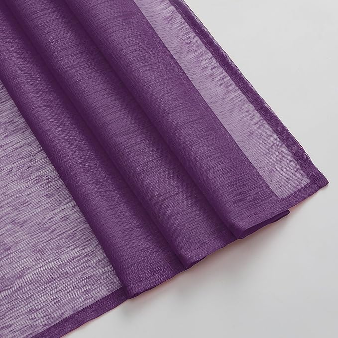 DONREN 144 Inch Length Window Scarf for Background - Luxury Soft Sheer Scarf Add to Window Curtains for Enhanced Effect (Royal Purple,1 Panel)