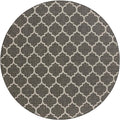 Unique Loom Outdoor Trellis Collection Area Rug - Trellis (Round 10' 8" x 10' 8", Black/ Ivory)