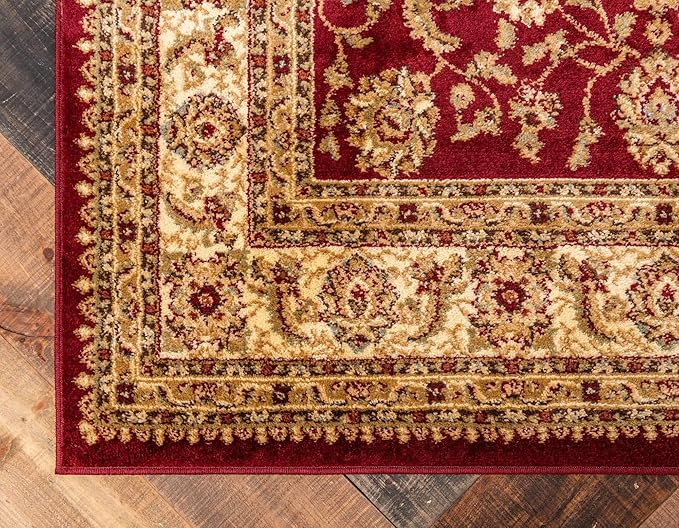 Unique Loom Voyage Collection Traditional Oriental Classic Intricate Design Area Rug (10' 0 x 14' 0 Rectangular, Red/Gold)
