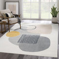 Abani Rugs Deco DEC130A Cream Minimalist Geometric Area Rug (Cream, 2' x 3')