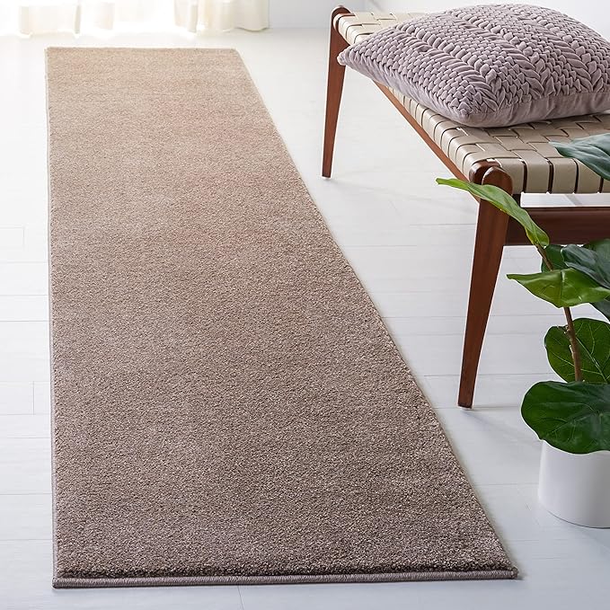 SAFAVIEH Plain and Solid Collection Runner Rug - 2'2" x 10', Taupe, Non-Shedding & Easy Care, Ideal for High Traffic Areas in Living Room, Bedroom (PNS320-4429)