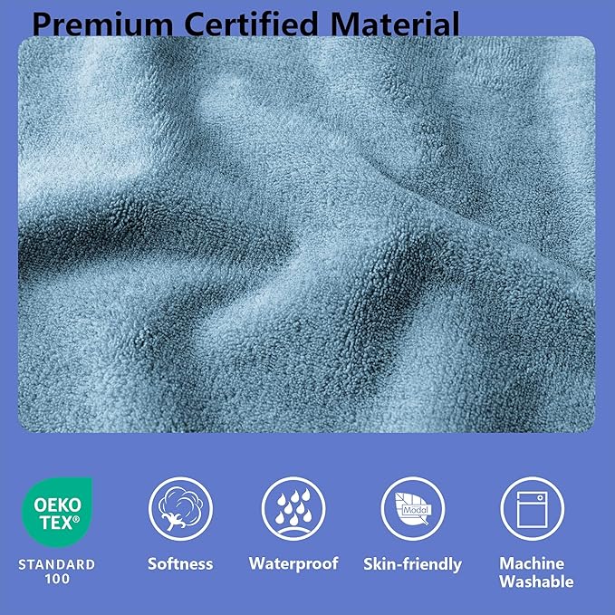Waterproof Blanket for Couch, Leak Proof Dog Bed Blankets Reversible, Pet Throw Sofa Furniture Protector Machine Washable-52 x82,Navy Blue+Stone Blue
