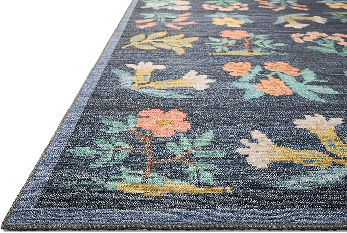Loloi Rifle Paper Co. Rosa Collection RSA-03 Navy 2'-6" x 12'-0" Runner Rug