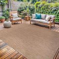 Washable Indoor Outdoor Rug 8x10 Weather Resistant Area Rugs Modern Solid Jute Rug for Porch Deck Balcony Backyard Patio Outside Carpet (8 X 10 Jute Beige)