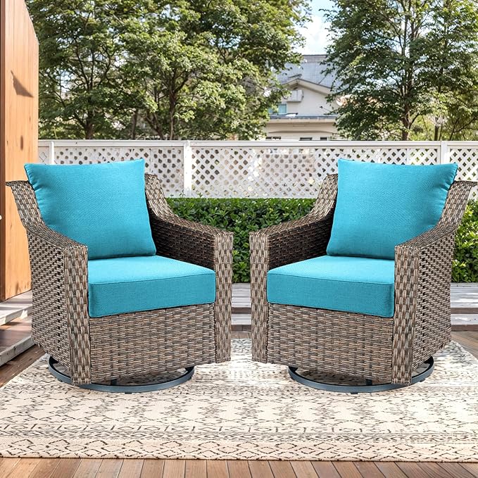 Luxury Outdoor Seat Cushion Set-22 x 24 x 6 Inch Outdoor Chair Cushions with Water Resistant & Removable Cover Outdoor Cushions for Patio Furniture Chair Sofa Couch