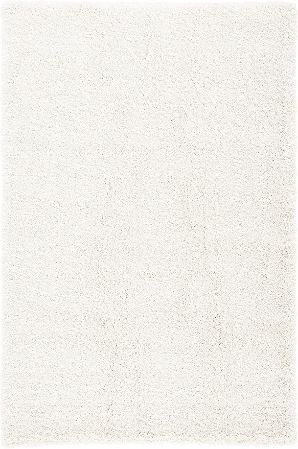 SAFAVIEH Milan Shag Collection Area Rug - 8' x 10', Ivory, Solid Design, Non-Shedding & Easy Care, 2-inch Thick Ideal for High Traffic Areas in Living Room, Bedroom (SG180-1212)