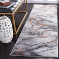 SAFAVIEH Craft Collection Runner Rug - 2'3" x 18', Grey & Orange, Modern Abstract Marble Pattern Design, Non-Shedding & Easy Care, Ideal for High Traffic Areas in Living Room, Bedroom (CFT877P)