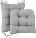 Klear Vu Omega Non-Slip Rocking Chair Cushion Set, Assembled in USA, Thick Padding & Tufted Design, Includes Seat Pad & Back Pillow with Ties, 17x17 Inches, 2-Piece Set, Twillo Gray
