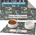 Drymate Personalized Pet Bowl Placemat, Custom Dog & Cat Food Feeding Mat - Absorbent Fabric, Waterproof Backing - Machine Washable/Durable (USA Made) (16" x 28") (Best Friend Green)