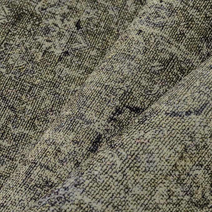 Vintage Area Rug 6x9 Washable Olive Brown Living Room Carpet Large Indoor Non Slip Bedroom Low Pile Kitchen Distressed Retro Accent Throw Rug for Dining Room