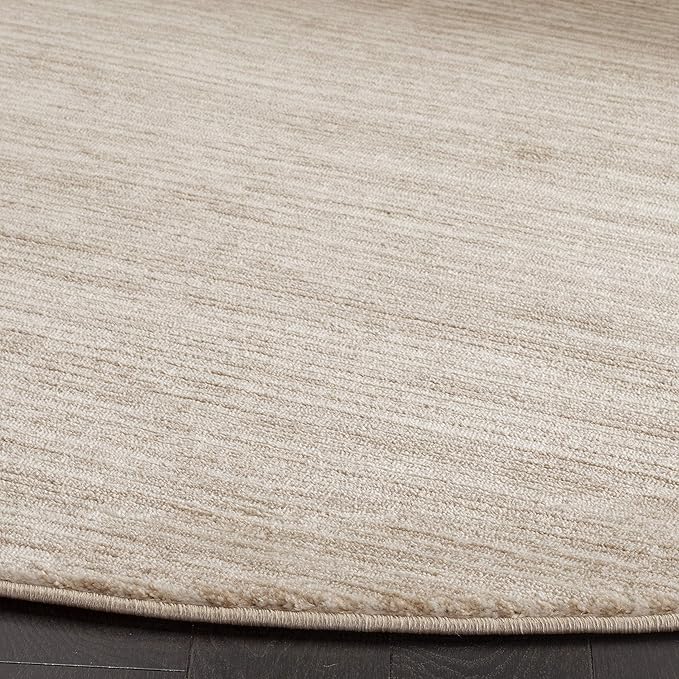 SAFAVIEH Vision Collection Area Rug - 6'7" Round, Cream, Modern Ombre Design, Non-Shedding & Easy to Clean, Ideal for Living Room, Bedroom, Dining Space (VSN606F)