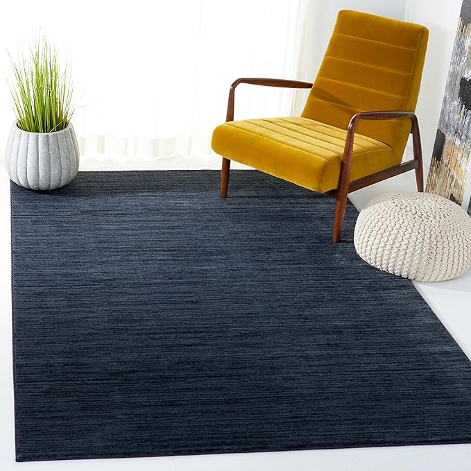 SAFAVIEH Vision Collection Area Rug - 4' Square, Black, Modern Ombre Design, Non-Shedding & Easy to Clean, Ideal for Living Room, Bedroom, Dining Space (VSN606Z)