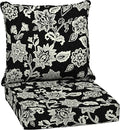 Arden Outdoor Deep Seat Cushion Set, 24 in x 24 in, Weather-Proof, Rain-Proof, Fade Resistant Patio Cushion for Chair, Sofa, and Couch Ashland Black Jacobean