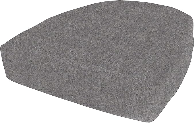 Cushion Source Rounded Back Seat Cushion, 19.5" x 20" x 5" deep Indoor and Outdoor Durable seat Cushion Made with Fade Resistant Sunbrella Fabric, Hidden Zipper, Sunbrella Elements Cast Slate