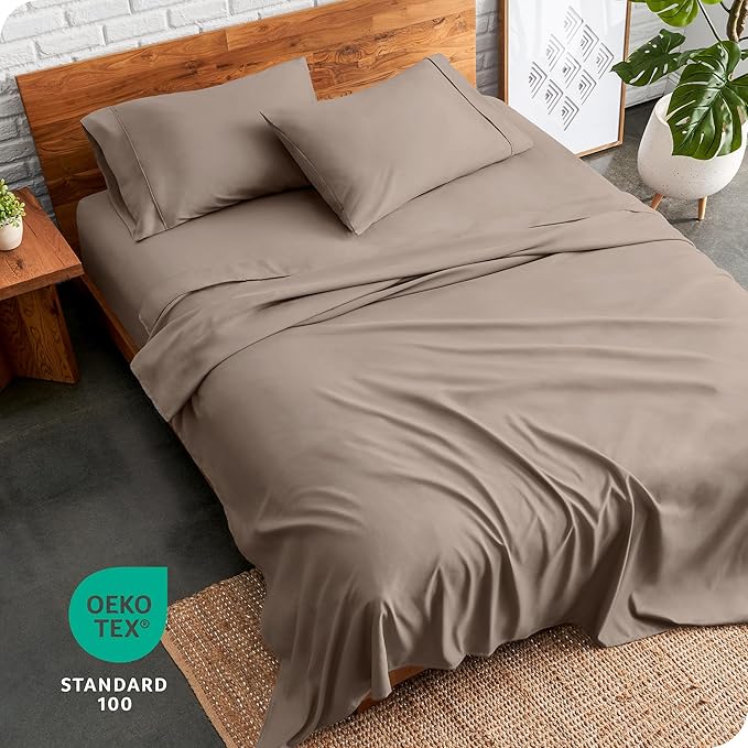 Bare Home Twin XL Sheet Set - College Dorm Size - Luxury 1800 Ultra-Soft Microfiber Twin Extra Long Bed Sheets - Deep Pockets - Easy Fit - Extra Soft - 3 Piece Set - Bed Sheets (Twin XL, Taupe)