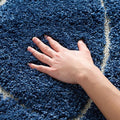 SAFAVIEH Florida Shag Collection Accent Rug - 4' x 6', Navy & Ivory, Non-Shedding & Easy Care, 1.2-inch Thick Ideal for High Traffic Areas in Entryway, Living Room, Bedroom (SG471-6512)