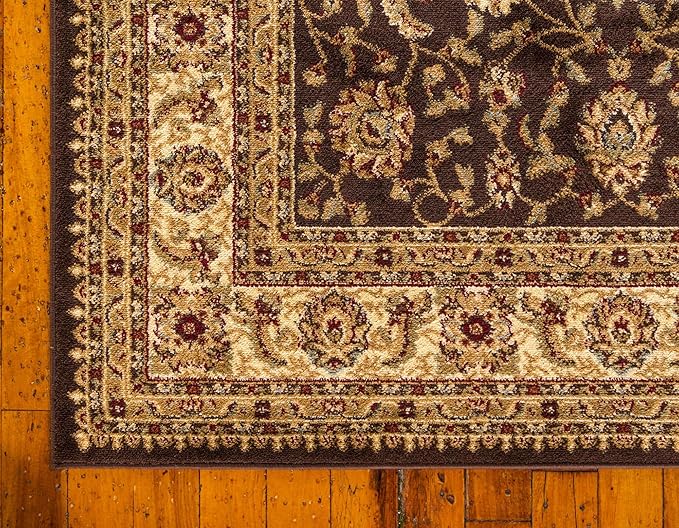 Unique Loom Voyage Collection Traditional Oriental Classic Intricate Design Area Rug (8' 0 x 10' 0 Rectangular, Brown/Ivory)