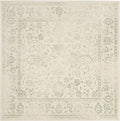 SAFAVIEH Adirondack Collection Area Rug - 4' Square, Ivory & Sage, Distressed Vintage Floral Design, Non-Shedding & Easy to Clean, Ideal for Living Room, Bedroom, Dining Space (ADR109V)