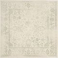SAFAVIEH Adirondack Collection Area Rug - 5' Square, Ivory & Sage, Distressed Vintage Floral Design, Non-Shedding & Easy to Clean, Ideal for Living Room, Bedroom, Dining Space (ADR109V)