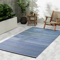 Fab Habitat Outdoor Rug - Waterproof, Fade Resistant, Crease-Free - Premium Recycled Plastic - Striped - Porch, Deck, Balcony, Mudroom, Laundry Room, Patio - Cancun - Indigo - 3 x 5 ft