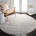 SAFAVIEH Adirondack Collection Area Rug - 6' Round, Ivory & Silver, Modern Ombre Design, Non Shedding & Easy to Clean, Ideal for Living Room, Bedroom, Office, Dining Space (ADR113B)