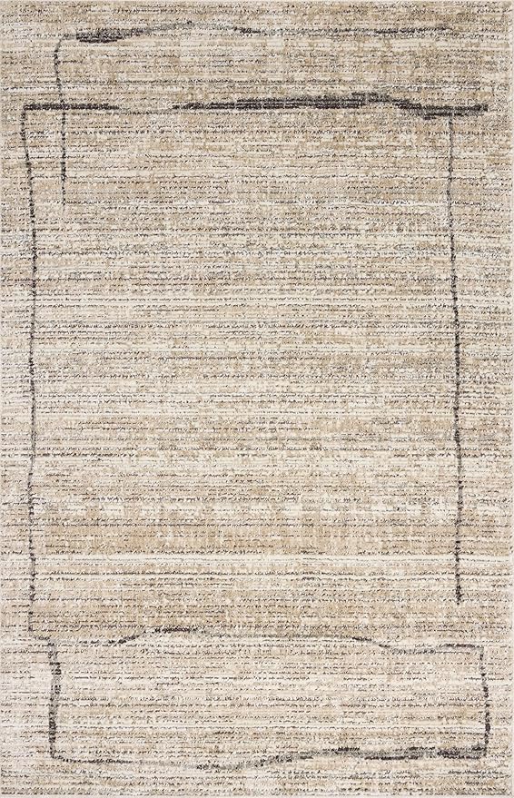 Loloi Jeremiah Brent Bleecker Collection BLE-05 Natural/Charcoal 7'-10" x 10' Area Rug