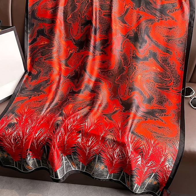 Fashion Scarves Scarf 100% Silk Feeling Scarf Silk Like Scarves Long Lightweight Sunscreen Shawls for Women