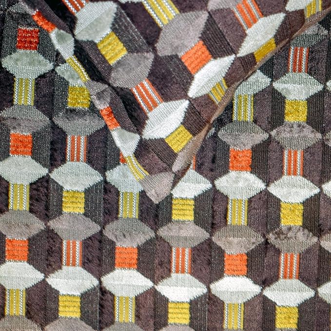 The HomeCentric Orange Bed Runner for King/Queen/Twin Velvet Decorative Bed Scarf 53"x18" Bed Runner Without Pillow Cover, Geometric Bed Scarf Bedroom Décor Accent - Orange Patterns
