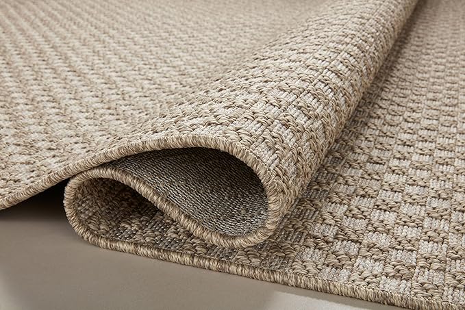 Loloi Dawn Collection Indoor/Outdoor DAW-02 Tan 7'-8" x 7'-8" Round Area Rug