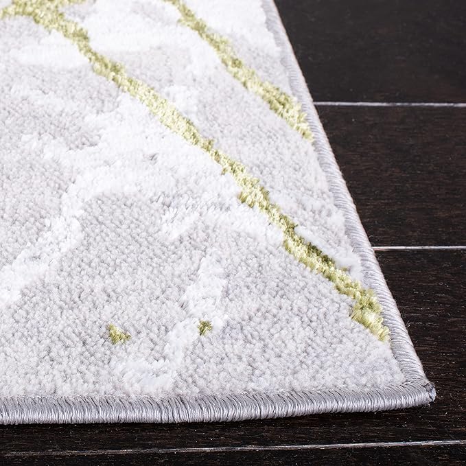 SAFAVIEH Amelia Collection Area Rug - 10' x 14', Grey & Green, Modern Abstract Design, Non-Shedding & Easy Care, Ideal for High Traffic Areas in Living Room, Bedroom (ALA293J)