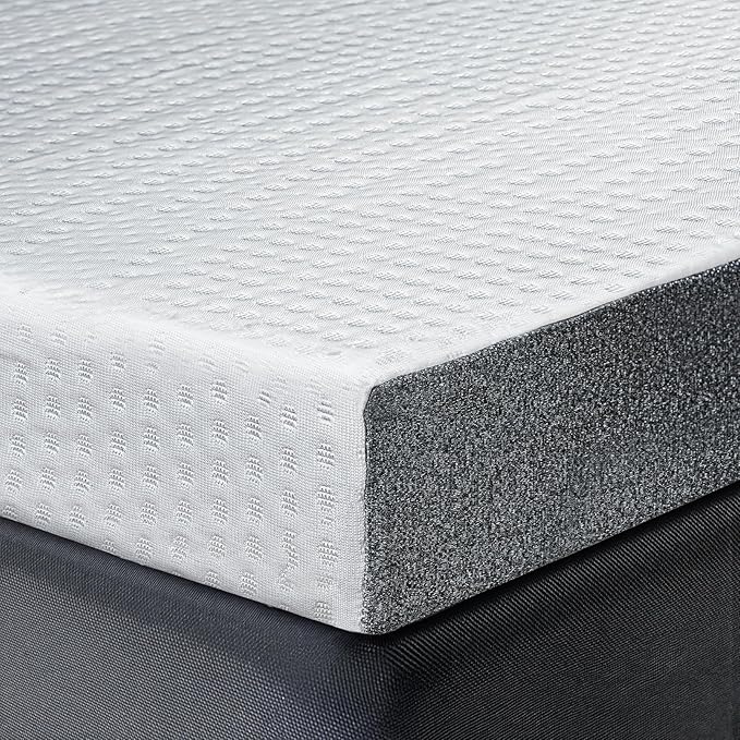 Cooling Mattress Topper Twin XL Size 4 Inch, Cooling Gel & Bamboo Charcoal Memory Foam Mattress Topper for Back Pain Relief, Firm Dual-Layer Foam Bed Pad with Removable Cover College Dorm