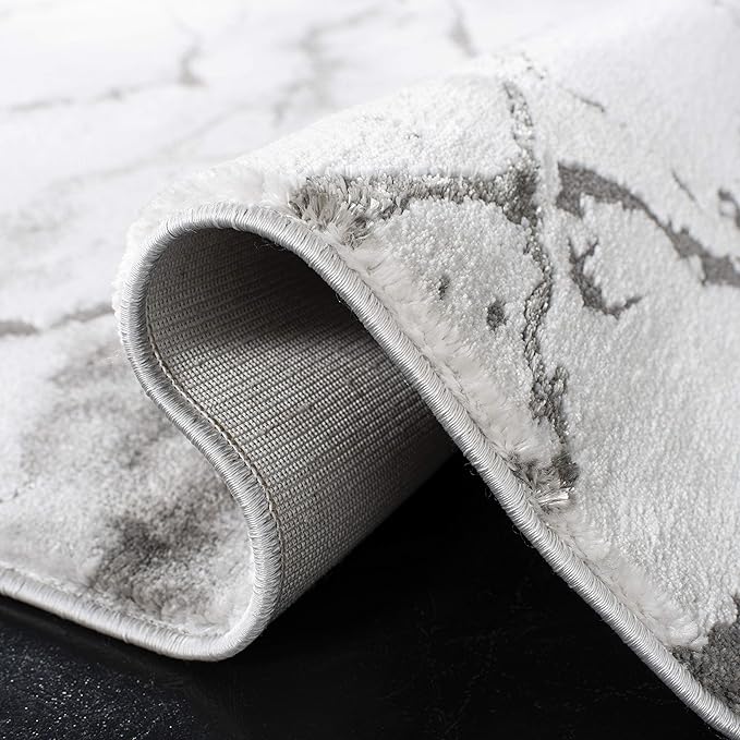SAFAVIEH Craft Collection Runner Rug - 2'3" x 16', Grey & Silver, Modern Abstract Design, Non-Shedding & Easy Care, Ideal for High Traffic Areas in Living Room, Bedroom (CFT877G)