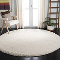 SAFAVIEH Milan Shag Collection Area Rug - 10' Round, Ivory, Solid Design, Non-Shedding & Easy Care, 2-inch Thick Ideal for High Traffic Areas in Living Room, Bedroom (SG180-1212)