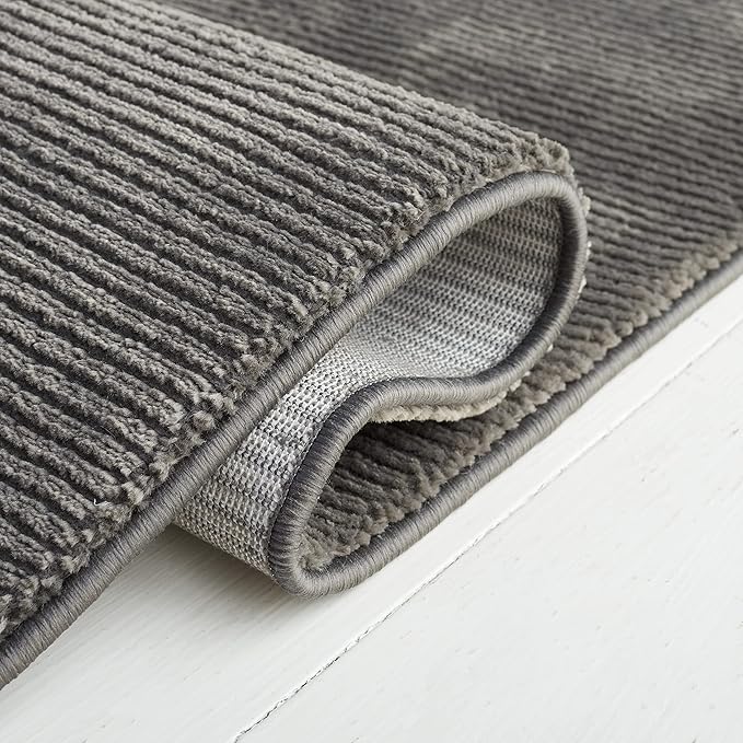 SAFAVIEH Revive Collection Area Rug - 6'7" x 9', Charcoal, Solid Design, Ideal for The Living Room, Bedroom, Dining Room (REV102H-6)