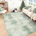 6x9 Area Rugs for Living Room: Washable Rug Modern Abstract Neutral Soft Rugs Non-Slip Low-Pile Indoor Floor Carpet for Bedroom Dining Room Kitchen (Green, 6'x9')