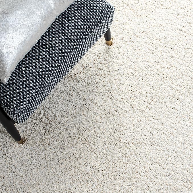SAFAVIEH Milan Shag Collection Accent Rug - 2' x 3', Ivory, Non-Shedding & Easy Care, 2-inch Thick, Ideal for The Living Room, Dining Room, Bedroom (SG180-1212-2)