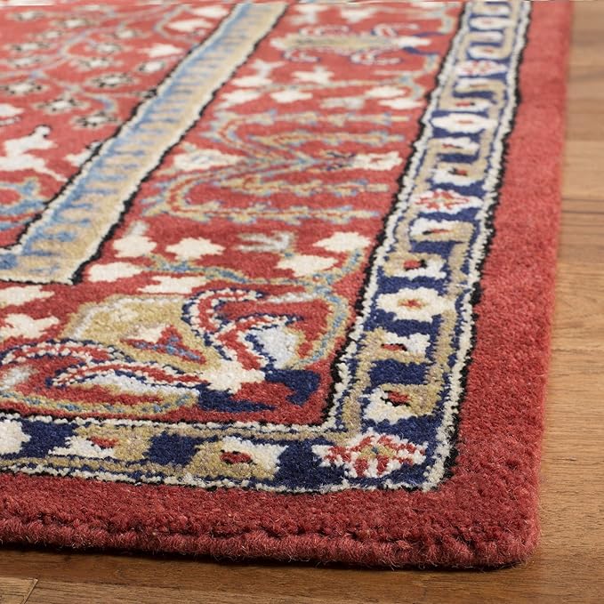 SAFAVIEH Antiquity Collection 2' x 3' Red / Multi AT64A Handmade Traditional Oriental Premium Wool Accent Rug