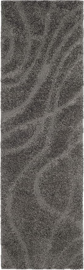 SAFAVIEH Florida Shag Collection Runner Rug - 2'3" x 11', Grey & Grey, Non-Shedding & Easy Care, 1.2-inch Thick Ideal for High Traffic Areas in Living Room, Bedroom (SG471-8080)