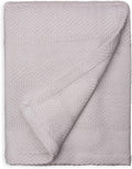 Sticky Toffee Cotton Throw Blanket 60x50 in – Light Gray Woven Lightweight Blanket for Couch or Bed, Soft Herringbone Weave, Boho Farmhouse Style