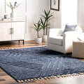 nuLOOM Risette Blue, 8'10" x 12', Geometric, Soft and Textured, High Traffic, Stain Resistant, Easy Clean, Durable Area Rug for Bedroom, Living Room, Dining Space, Den, Foyer, Entryway