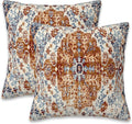 Ethnic Boho Throw Pillow Covers Set of 2 Rug Boho Style Ethnic Design Pillow Covers 18x18 Inch Modern Farmhouse Home Decorative Pillow Cases Cushion Cover for Sofa Living Room Office